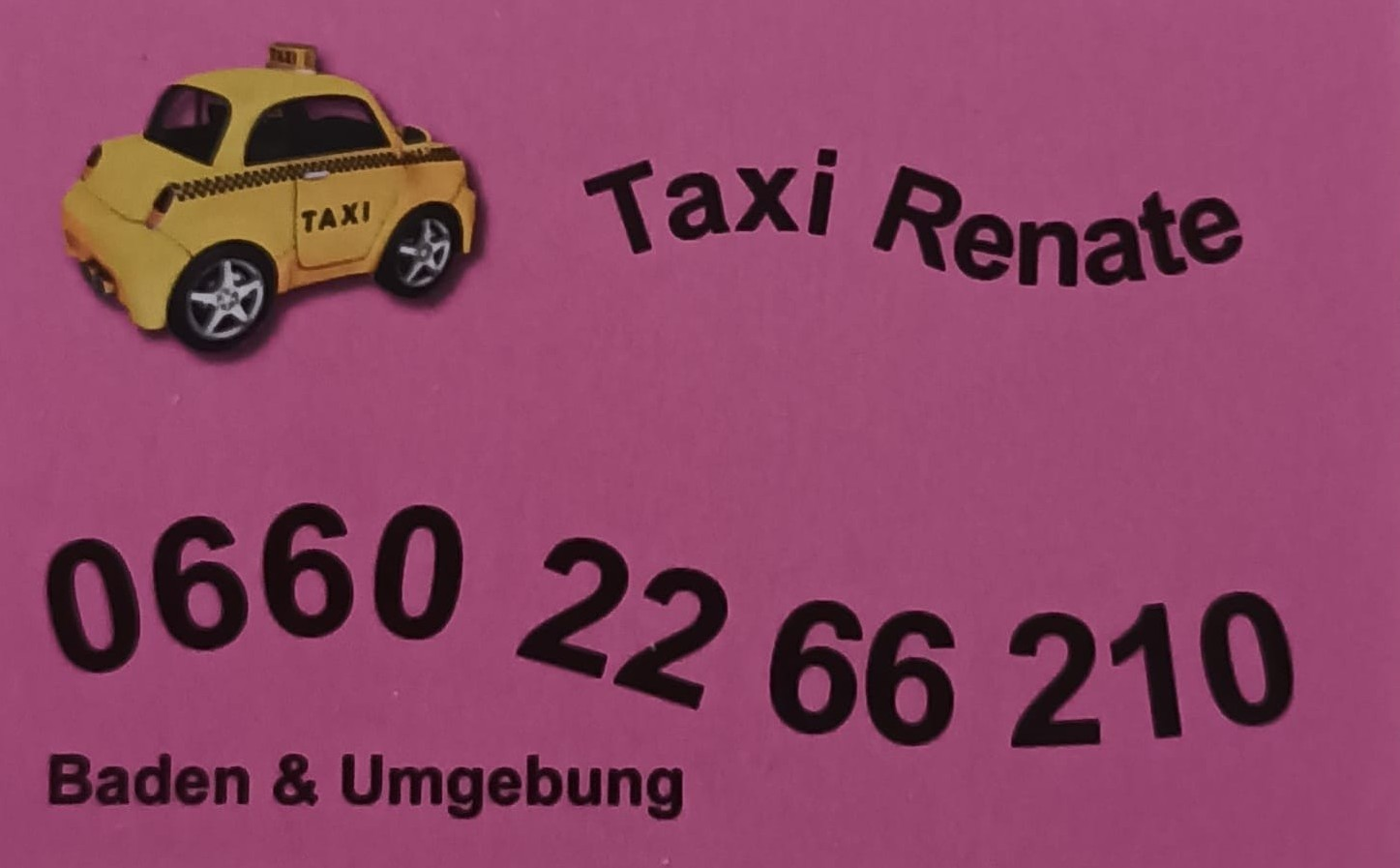 Visitenkarte von Taxi Renate